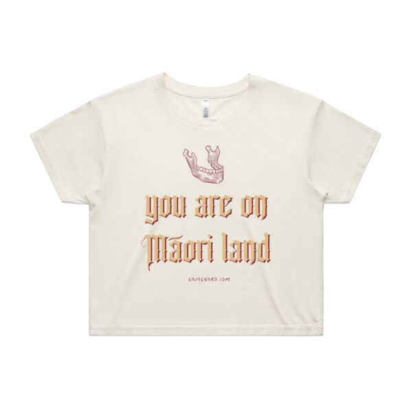 You are on Māori land 2.0 - Womens Crop Tee Thumbnail